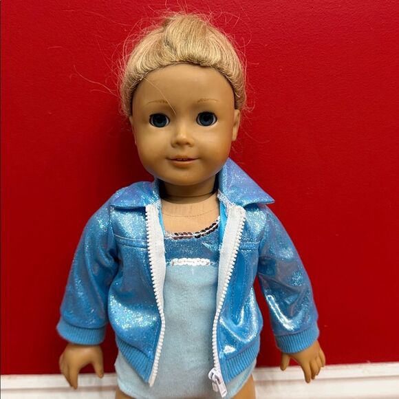 American Girl Doll in gymnastics Shimmering Blue Jacket Truly Me - Picture 2 of 9